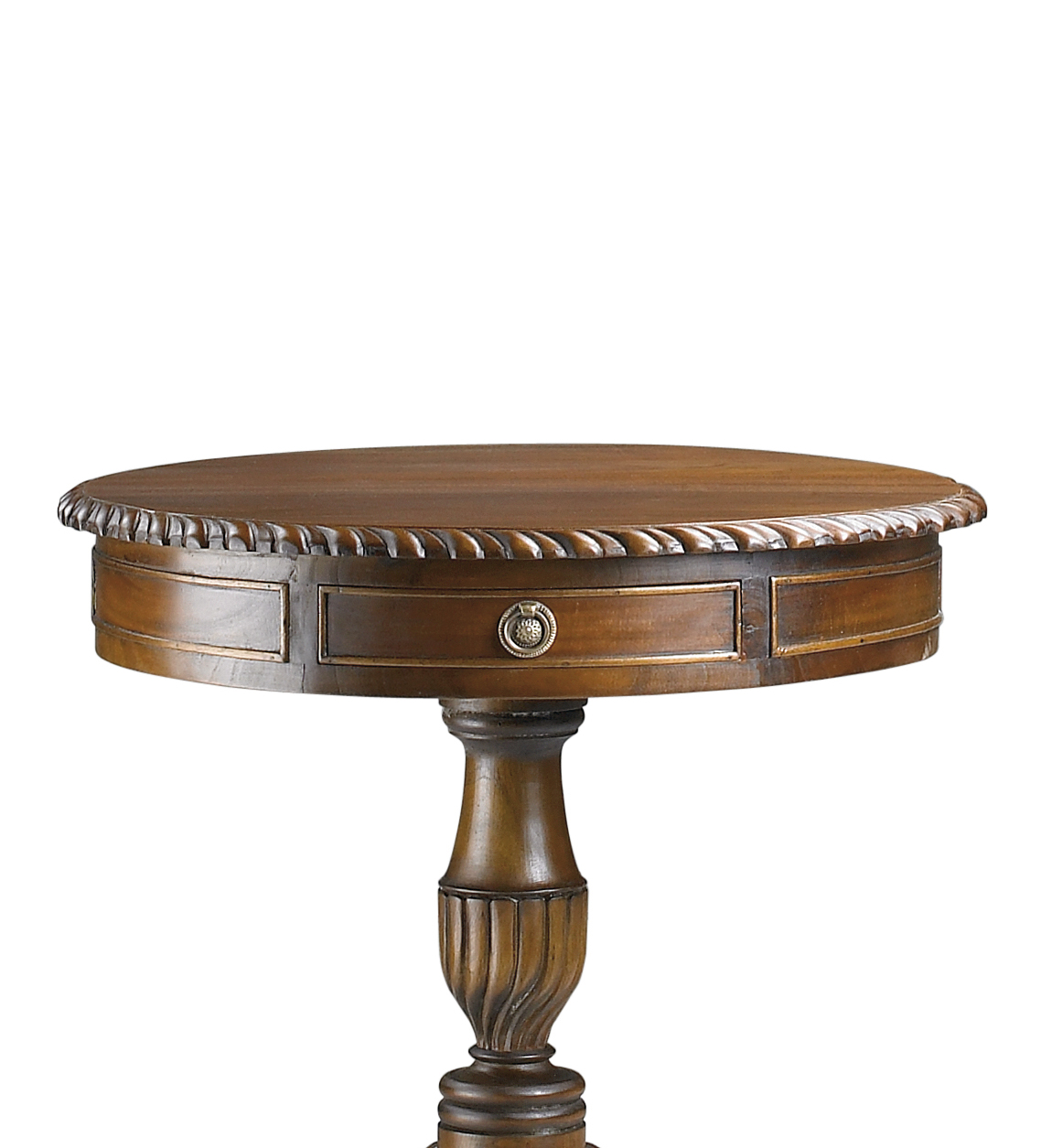 MESA VINTAGE CHIPPENDALE REDONDA 2 CAJONES - MOYCOR