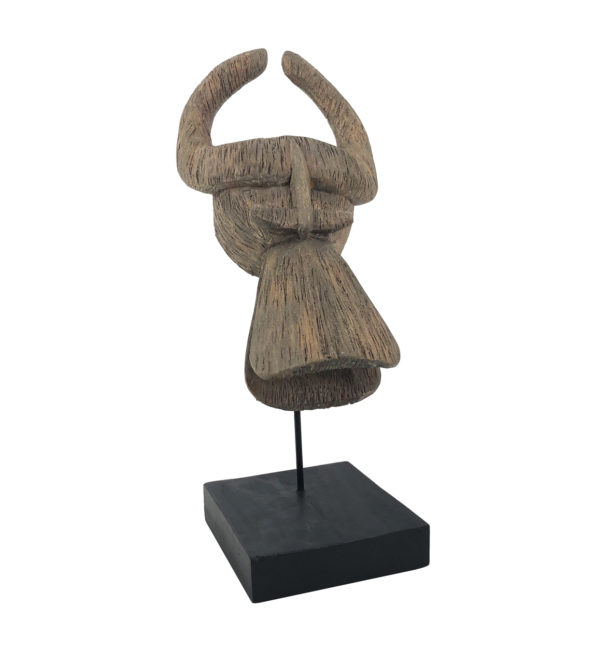 ETHNIC CARVED VIKING FIGURE ON BASE