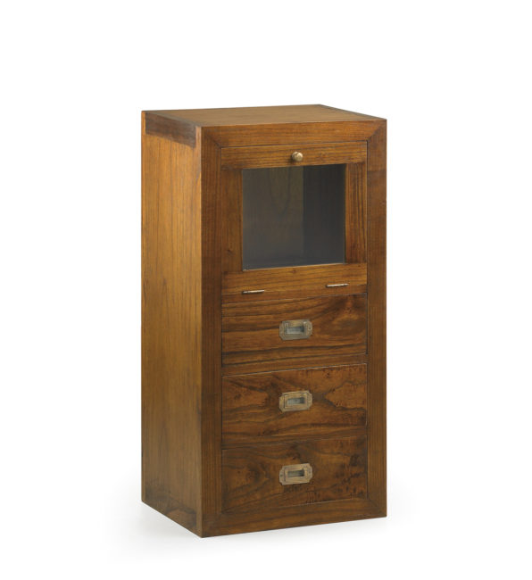 MEUBLE D'APPOINT COMBI AVEC 3 TIROIRS ET 1 PORTE ABATTANTE