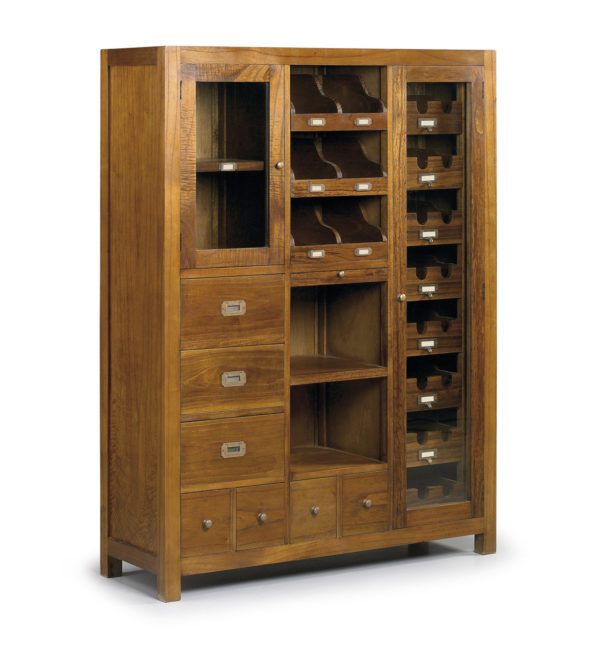 STAR 3+4 DRAWERS 2 DOORS CD`S AND BOTTLE RACK SIDEBOARD + TRAY