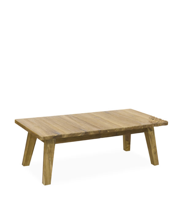 CARVED CORNER TEAK TABLE