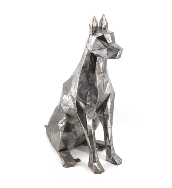 FIGURA PERRO SENTADO METAL