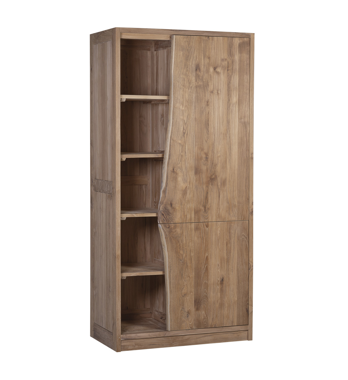 ATLANTA 2 DOORS 8 SHELVES TEAK WARDROBE