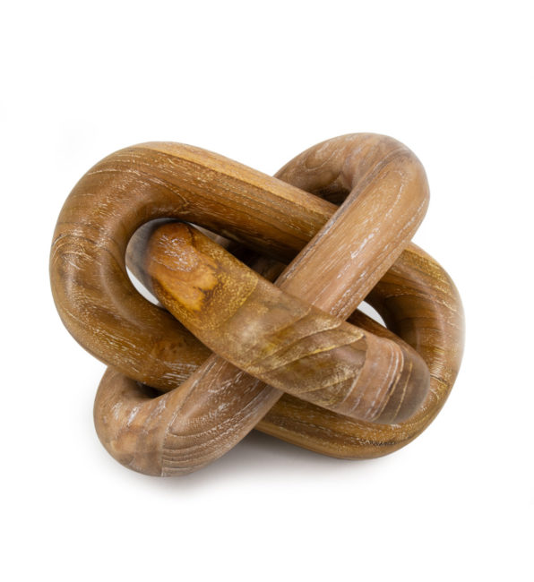 WHITE TEAK CHAIN DECORATIVE FIGURE