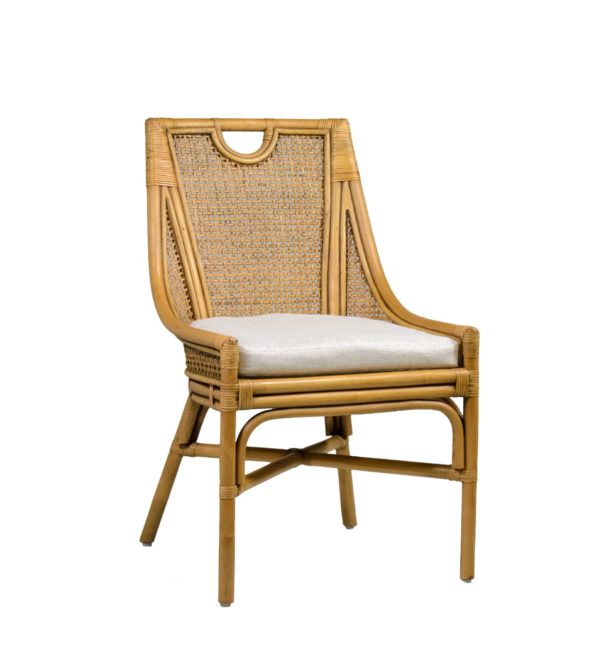 CHAISE BISTRO EN ROTIN AVEC COUSSIN