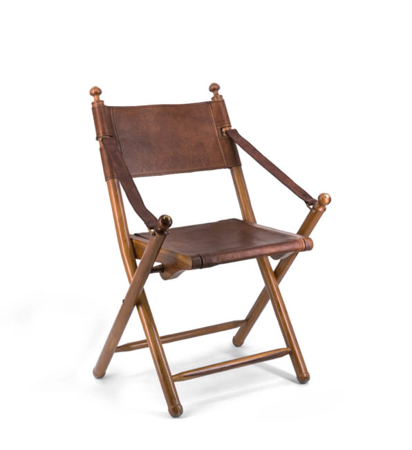 SILLA TARLTON PLEGABLE MADERA Y CUERO