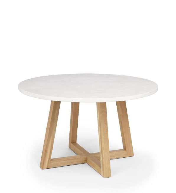 MESA COMEDOR OSAKA REDONDA MICROCEMENTO Y MANGO