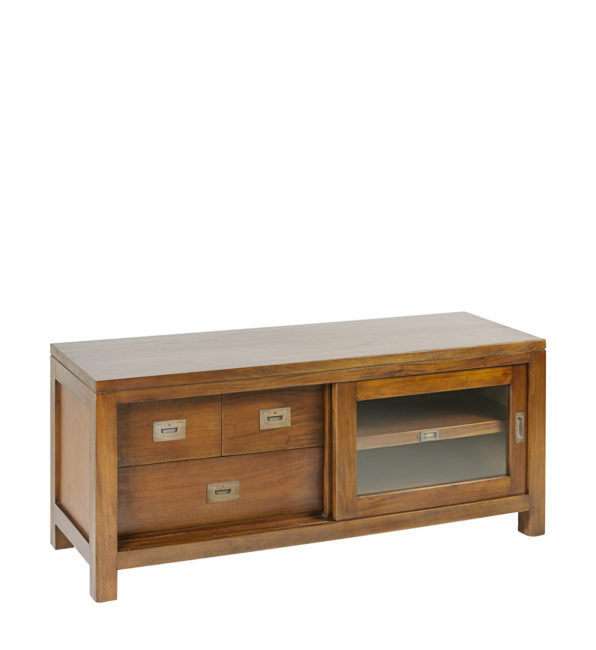 MUEBLE TV FLAMINGO 3 CAJONES 1 PUERTA CORREDERA