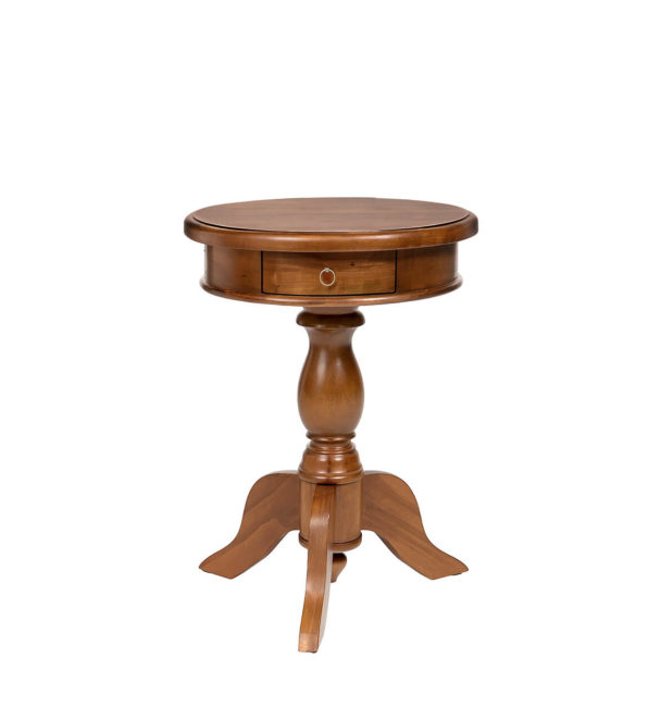 MESA AUXILIAR NEWPORT REDONDA 2 CAJONES