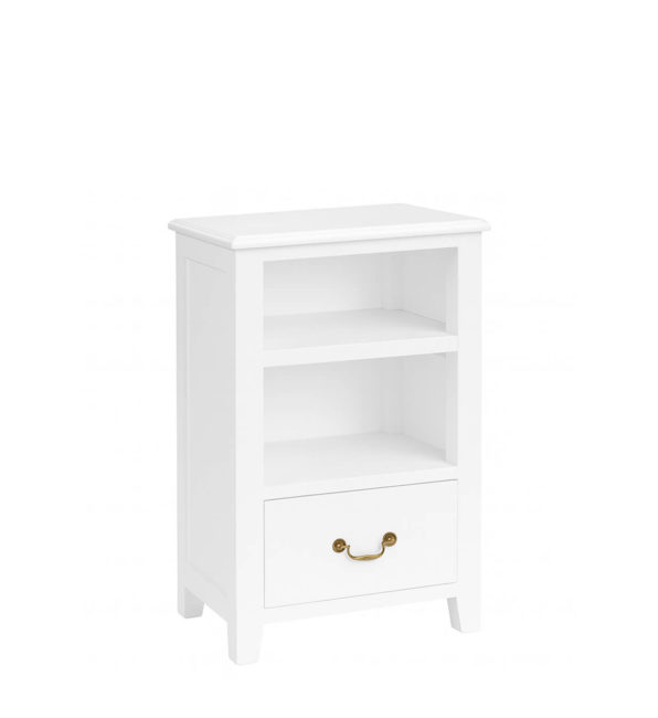 MESA AUXILIAR HARVARD BLANCA 1 CAJÓN 2 ESTANTES