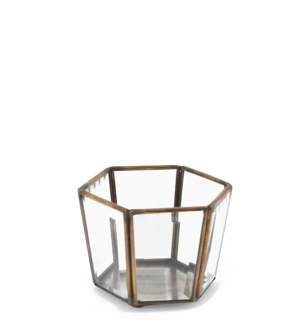 VASE PORTE-BOUGIE BISEL HEXAGONAL