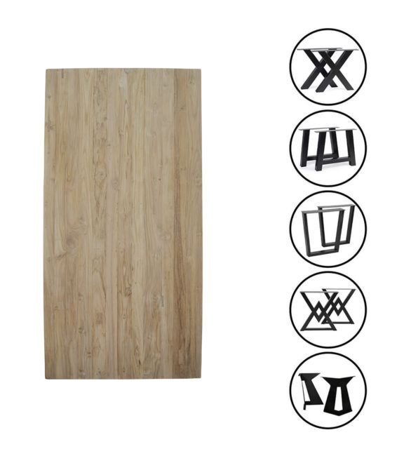 TABLERO MESA TEKA MACIZA NATURAL